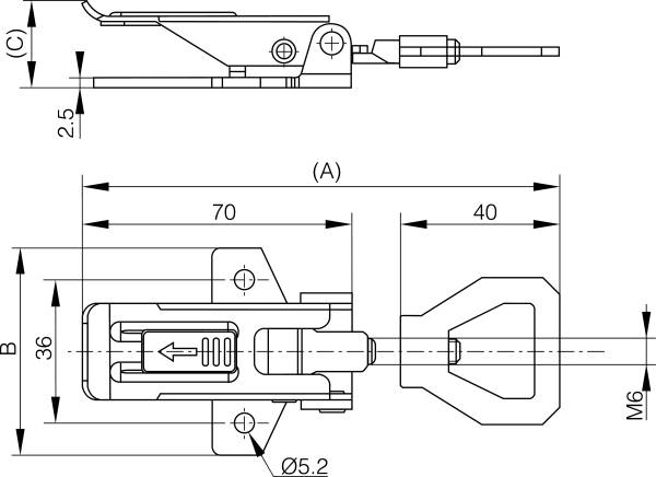 Adjustable toggle latches with secondary lock without strike