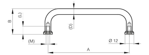 Rear mounted grab handles 110 mm