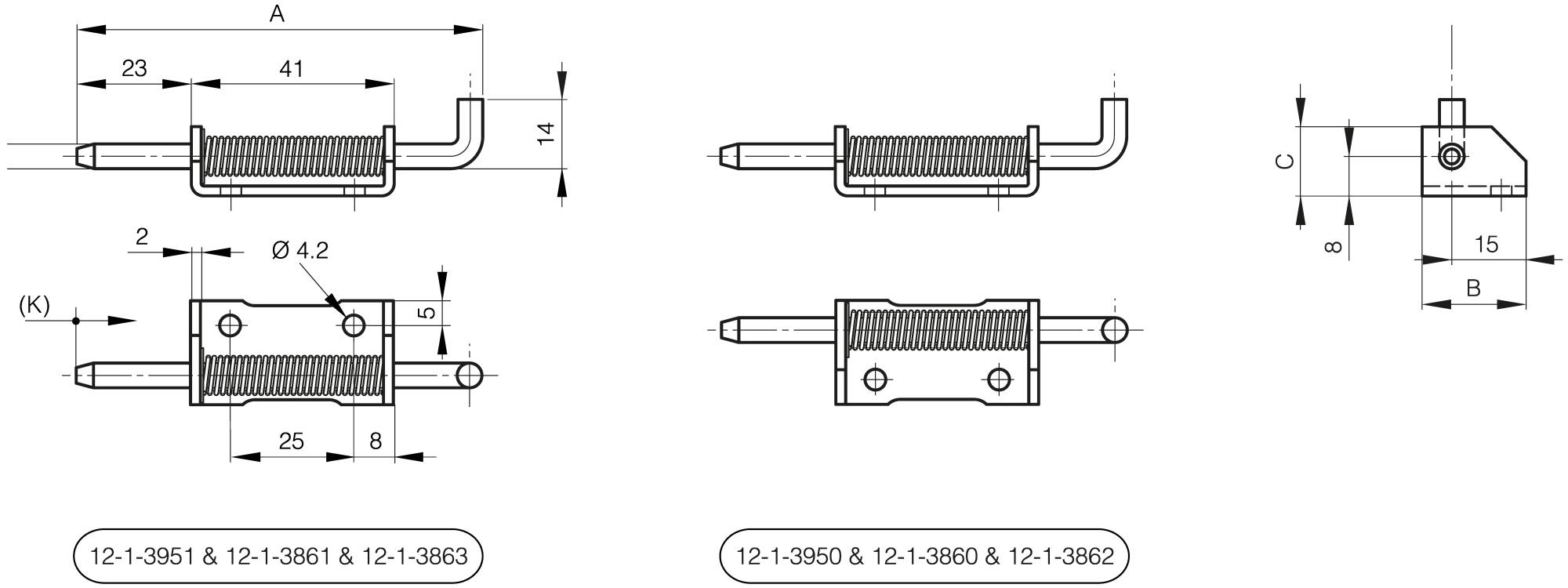 Concealed springloaded pin hinges B