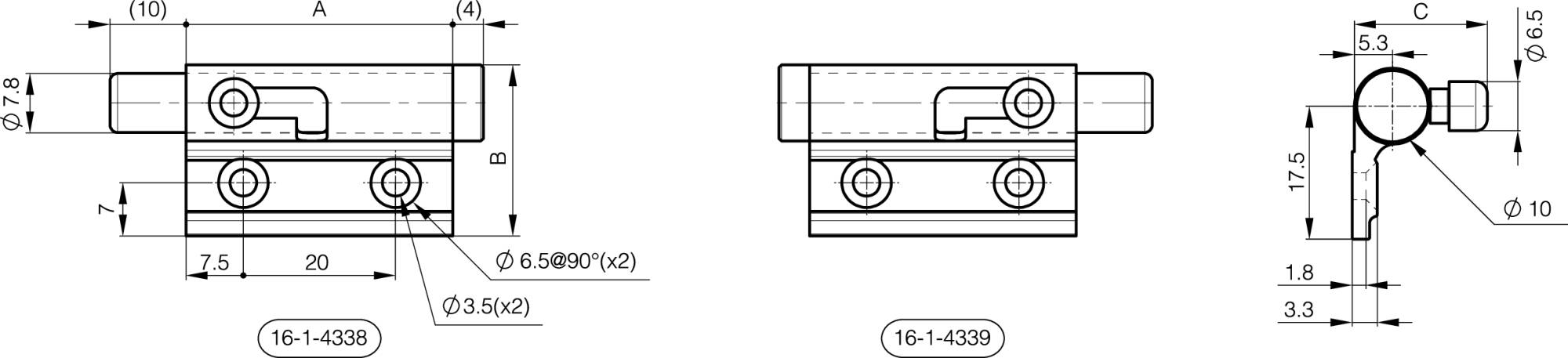 Springloaded bolt with locking system in aluminium - small dimension - A