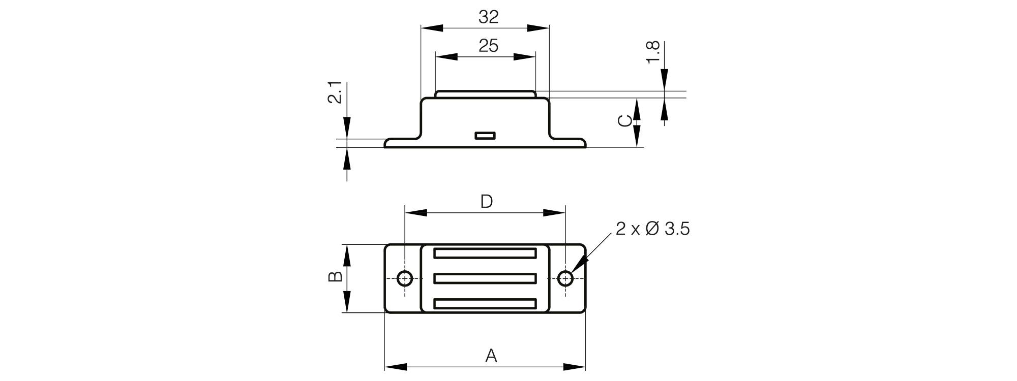 Screw-on magnetic catch without counter plate - force 14 kg