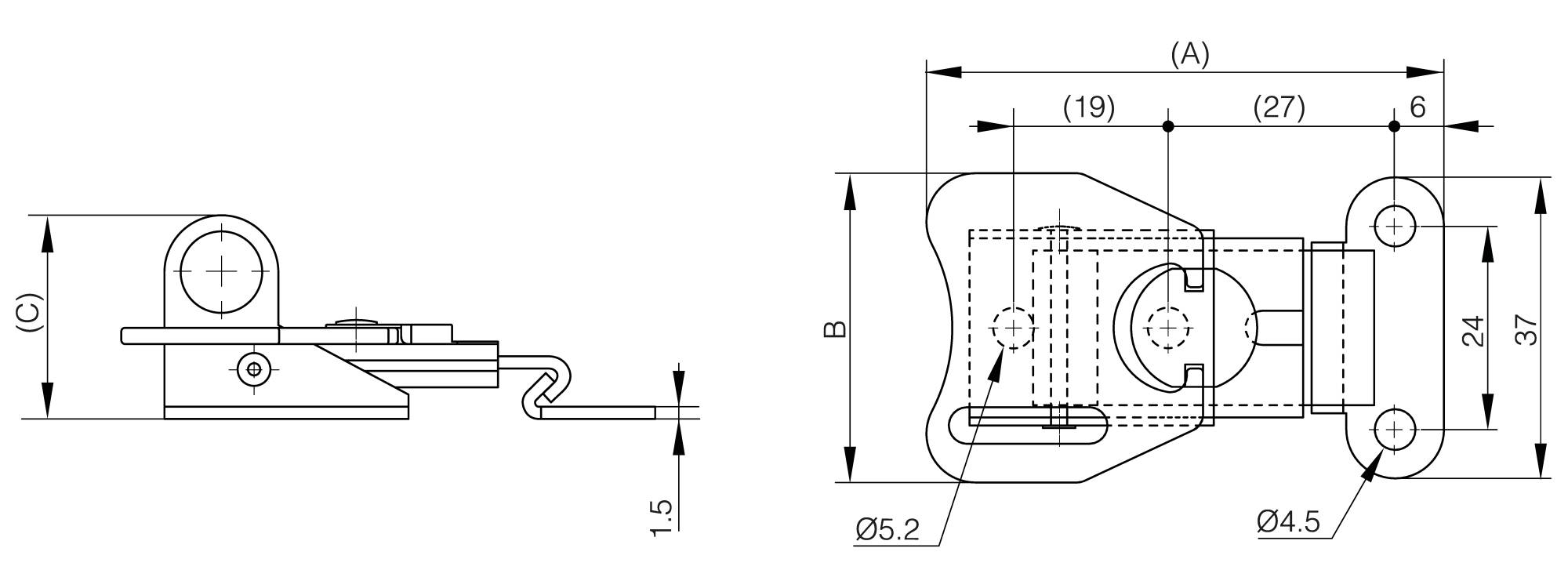 Padlockable rotary toggle latches
