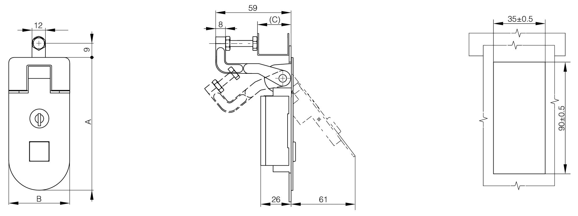 Lockable compression latch