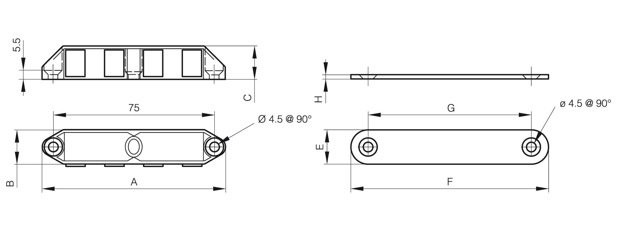 Screw-on magnetic catches with counterplate - force 8 kg - high temperature resistance