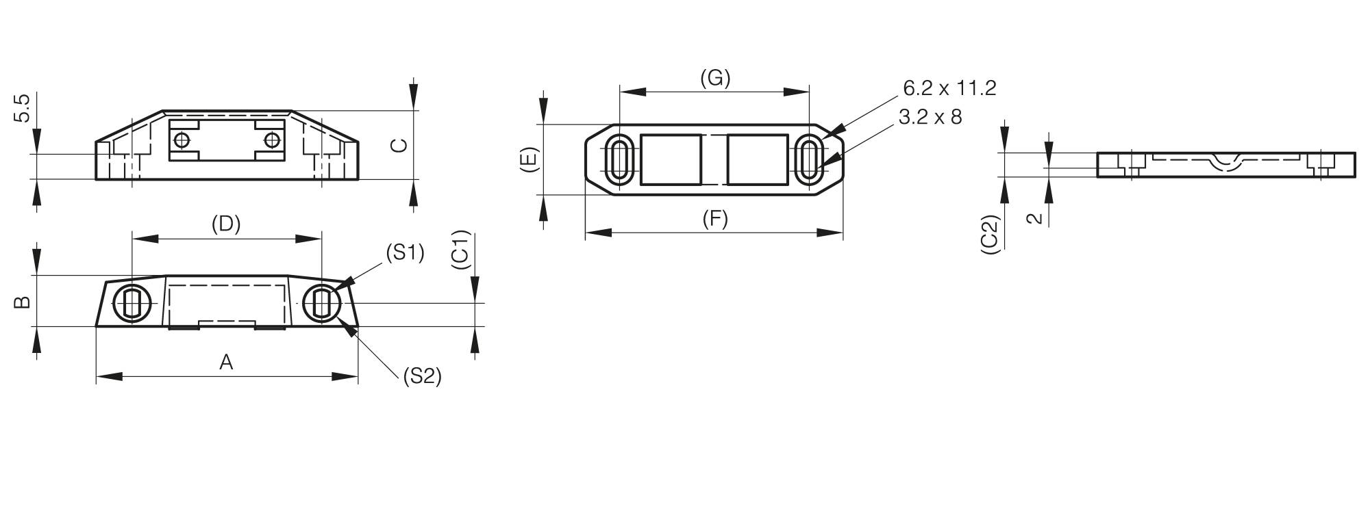 Screw-on magnetic catches with counterplate - force 3 to 6 kg