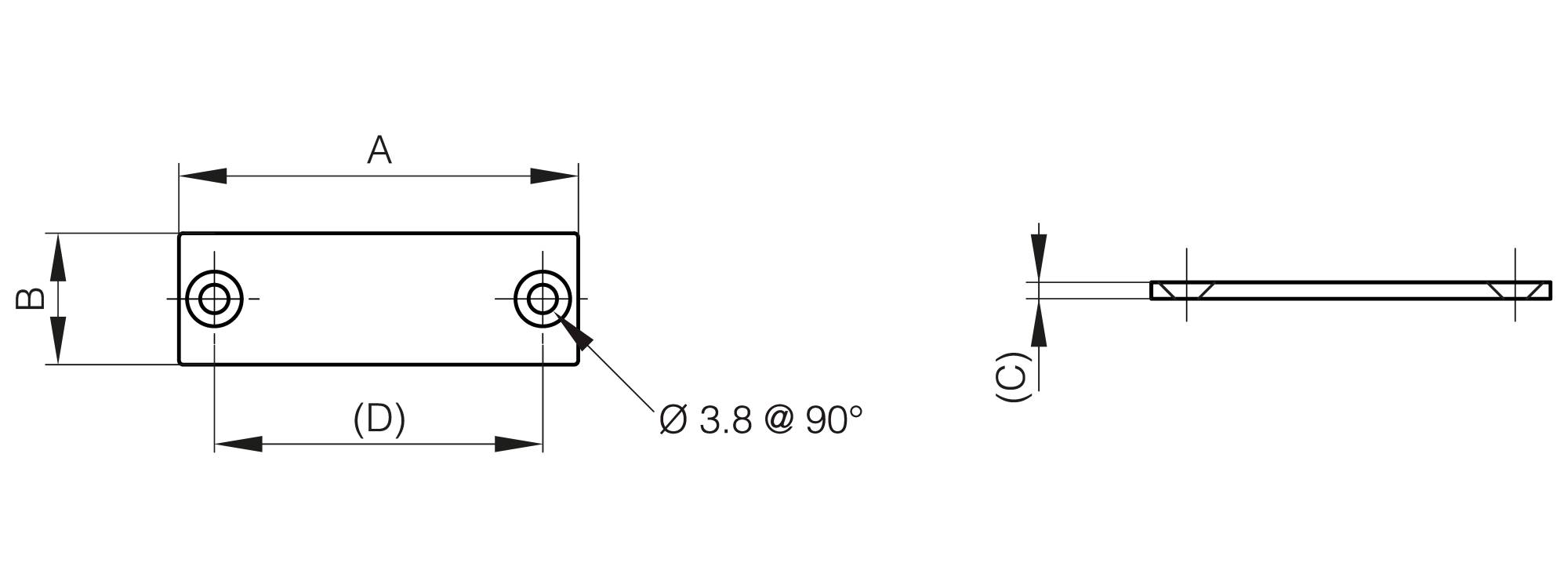 Counterplate for sealed magnetic catch 16-7-4081 and 16-7-4206