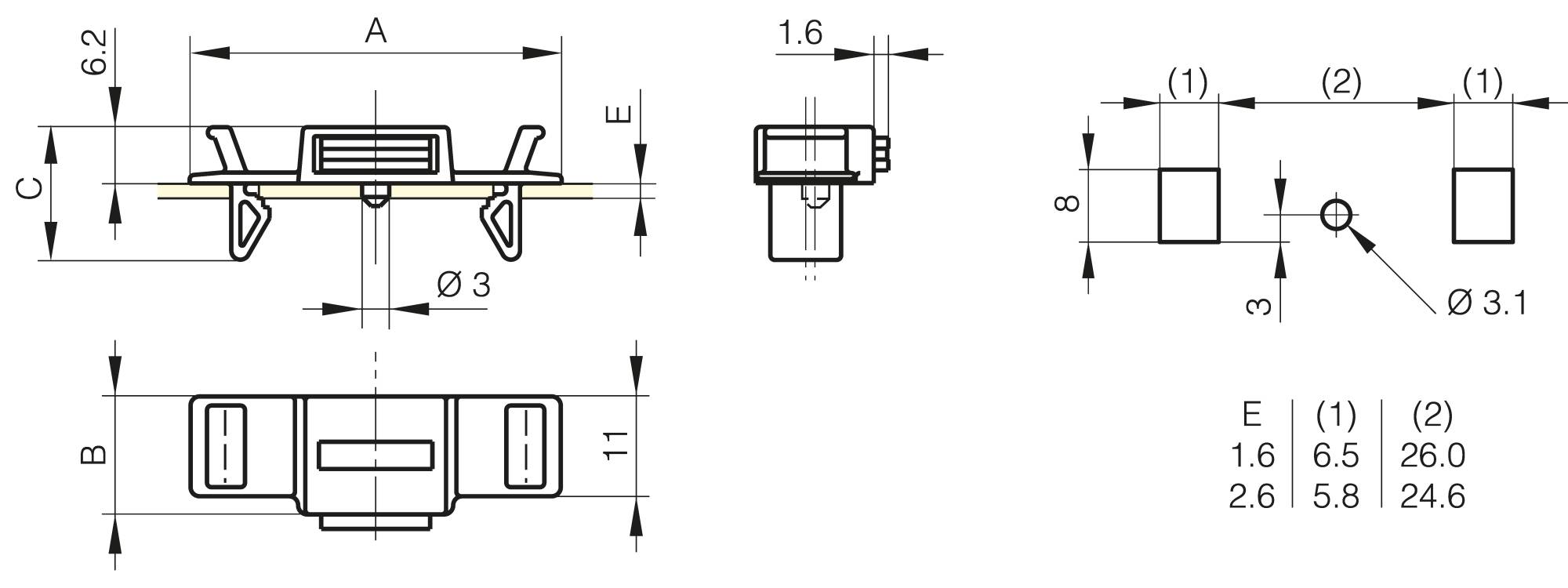 Snap-in magnets without counterplate