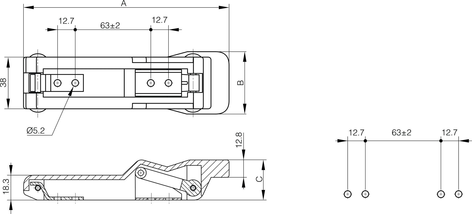 Large soft toggle latch