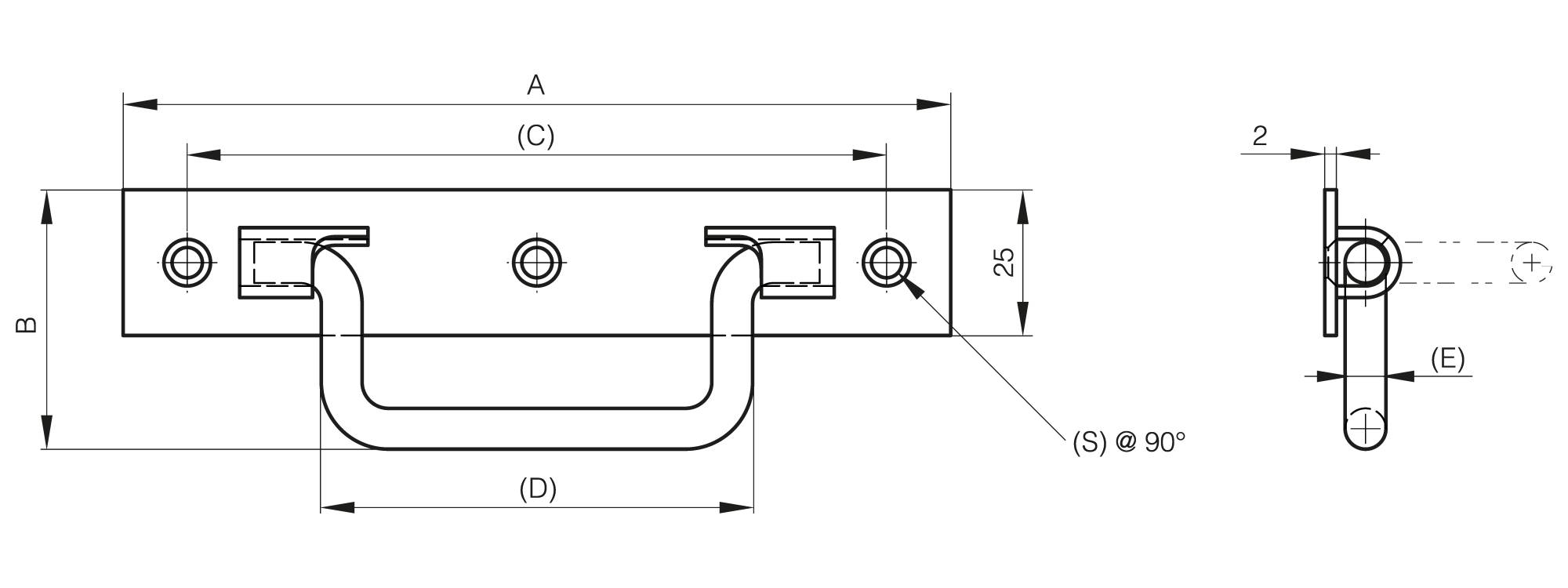 Drop handles - load 35 kg or 45 kg