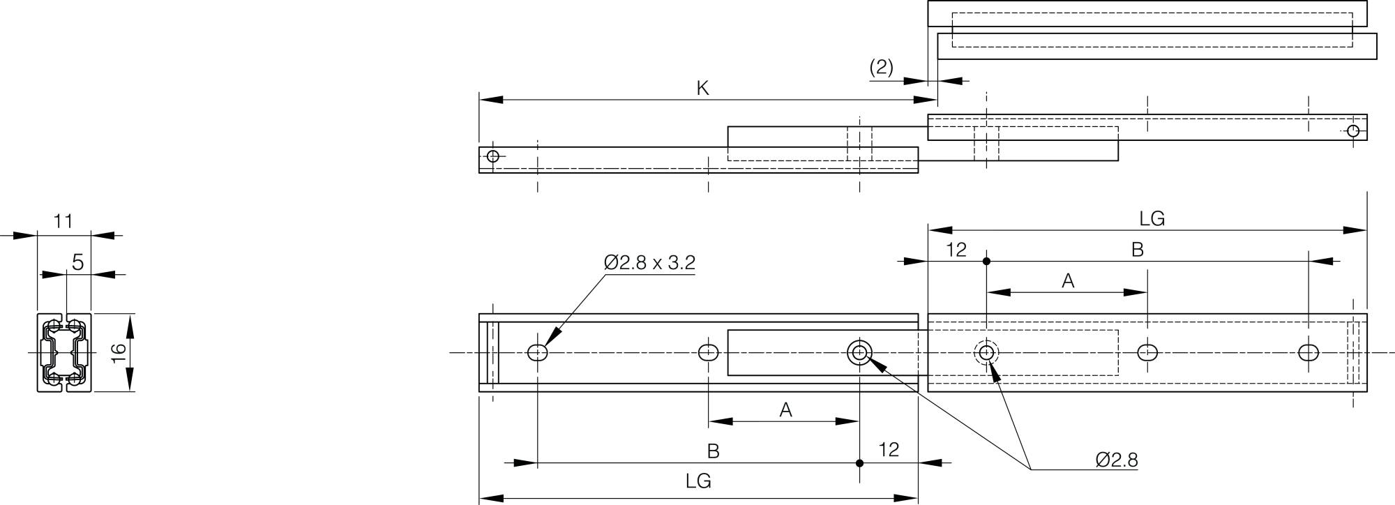 Aluminium mini slides