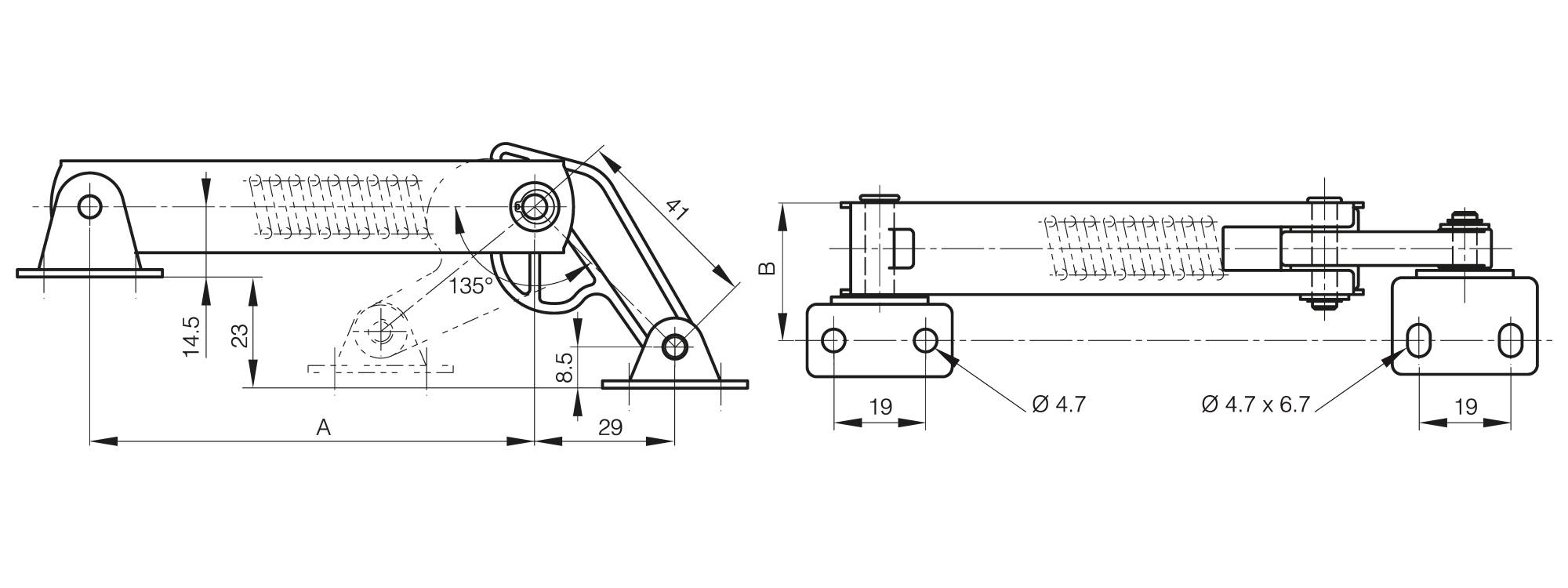 Klappenaufsteller mit Feder
