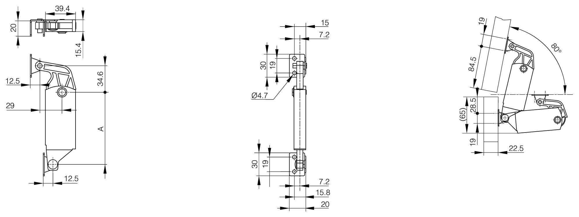 Heavy duty spring loaded stay
