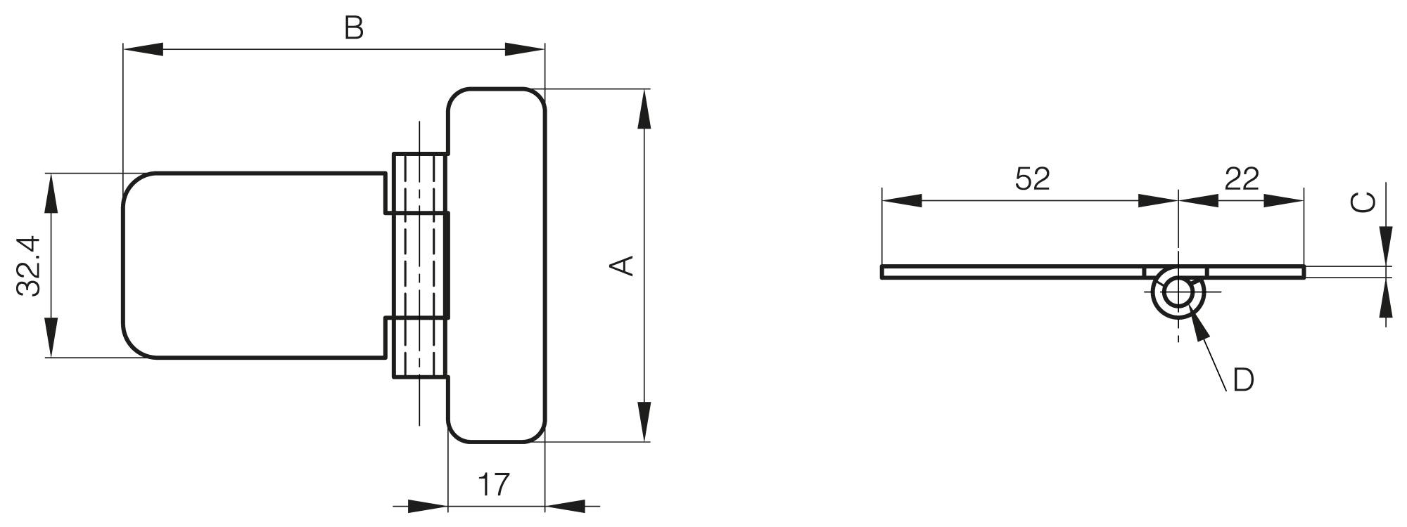Hinges 62 x 74 mm