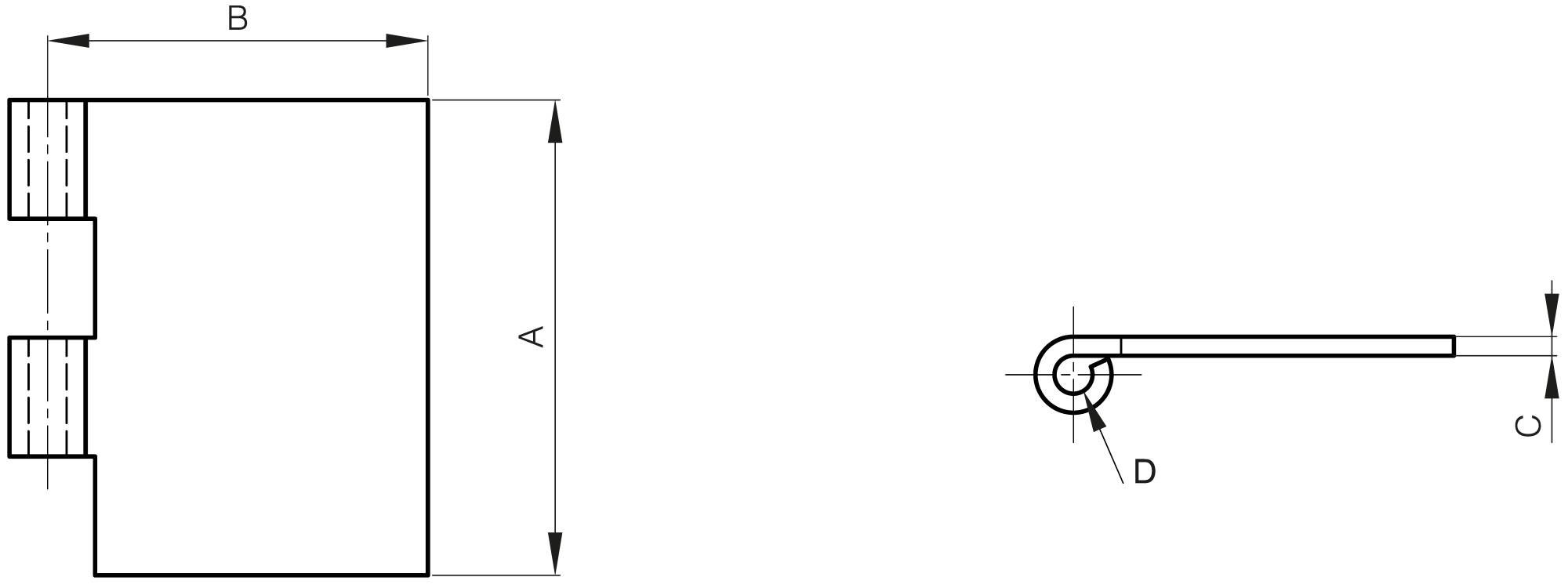 Demi-charnières Modulo épaisseur 50/10