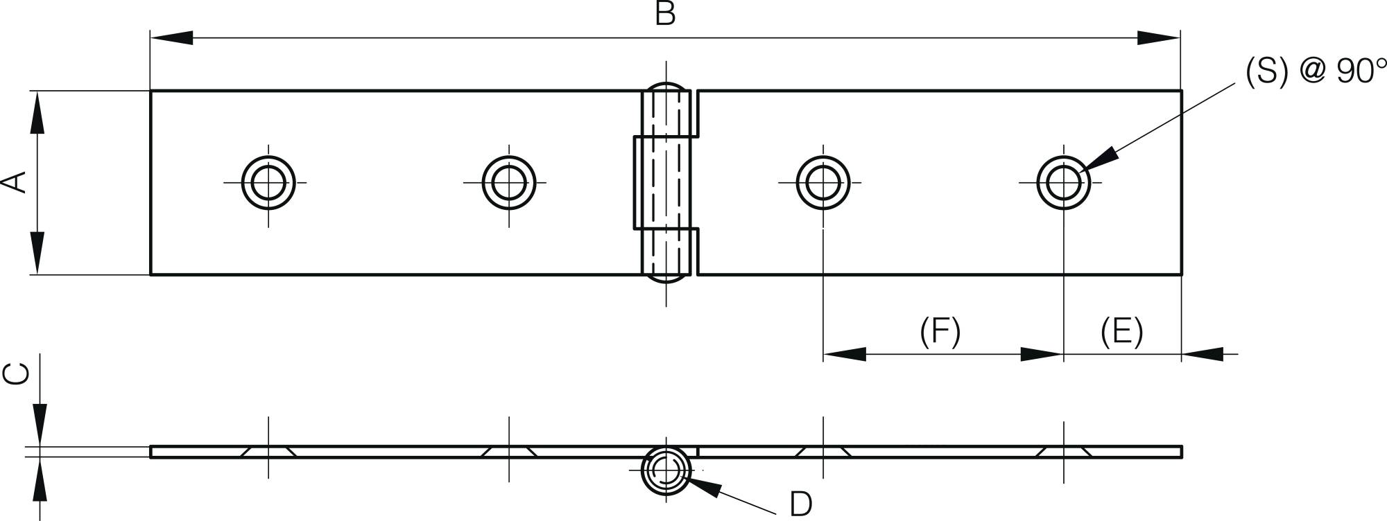Hinges 30 x 140 mm