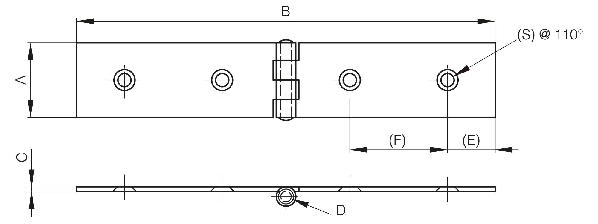 Hinges 20 x 77mm and 22 x 120 mm