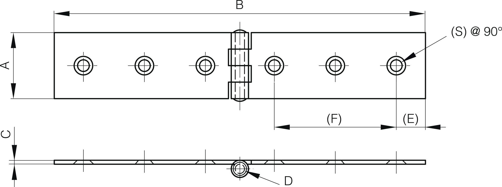 Hinge 25 x 140 mm