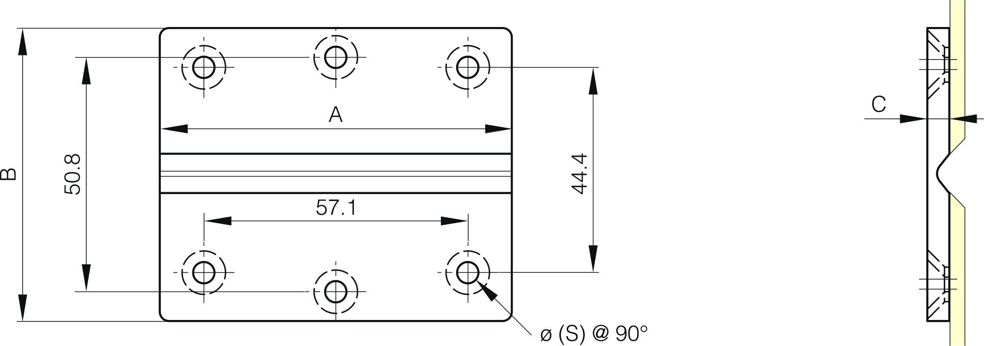 Kunststoffscharniere 76.2 mm