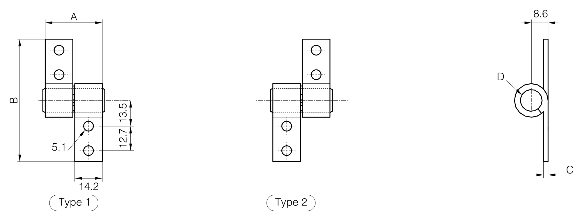 Kleine Differential-Friktions-bolzen-scharniere B