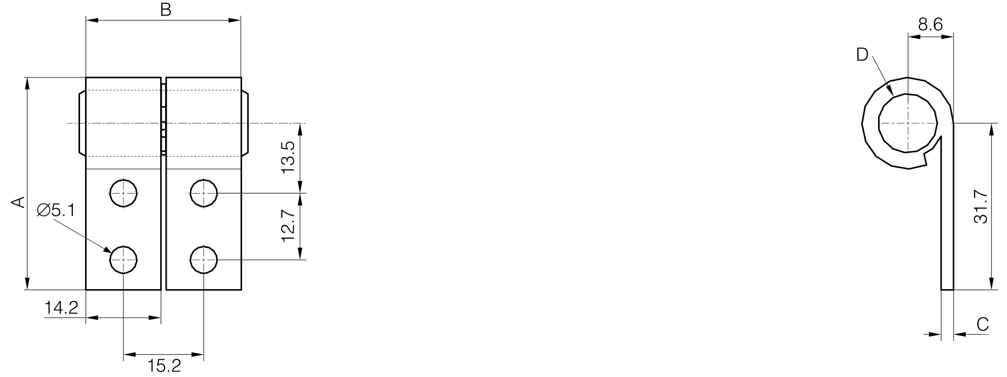 Element copié Element copié Element copié Kleine Friktionsscharniere - einstellbar