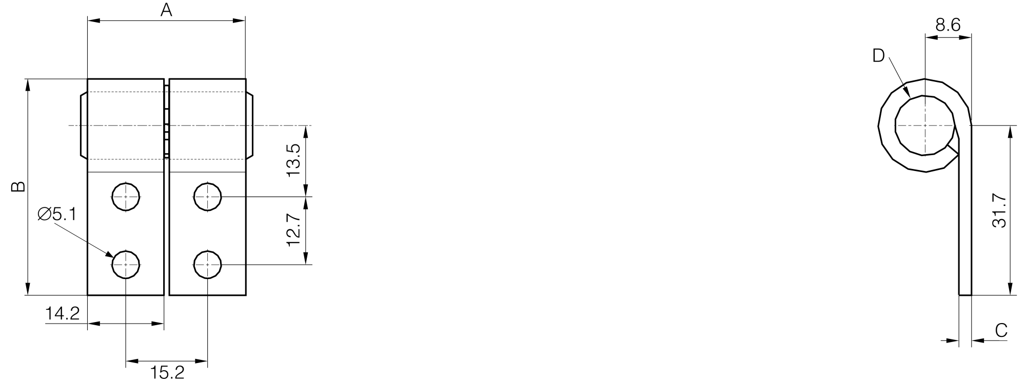 Kleine symmetrische Friktions-bolzen-scharniere