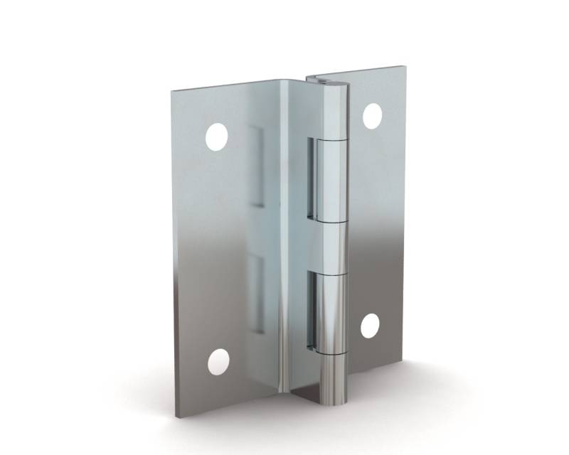 Cranked hinges for surface nested doors