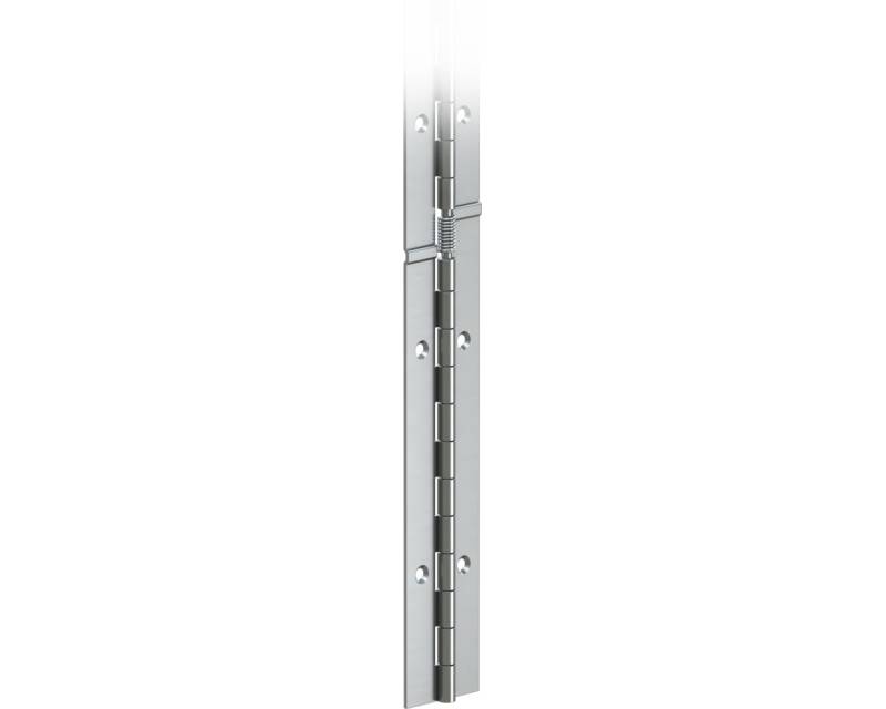 Spring loaded continuous hinges