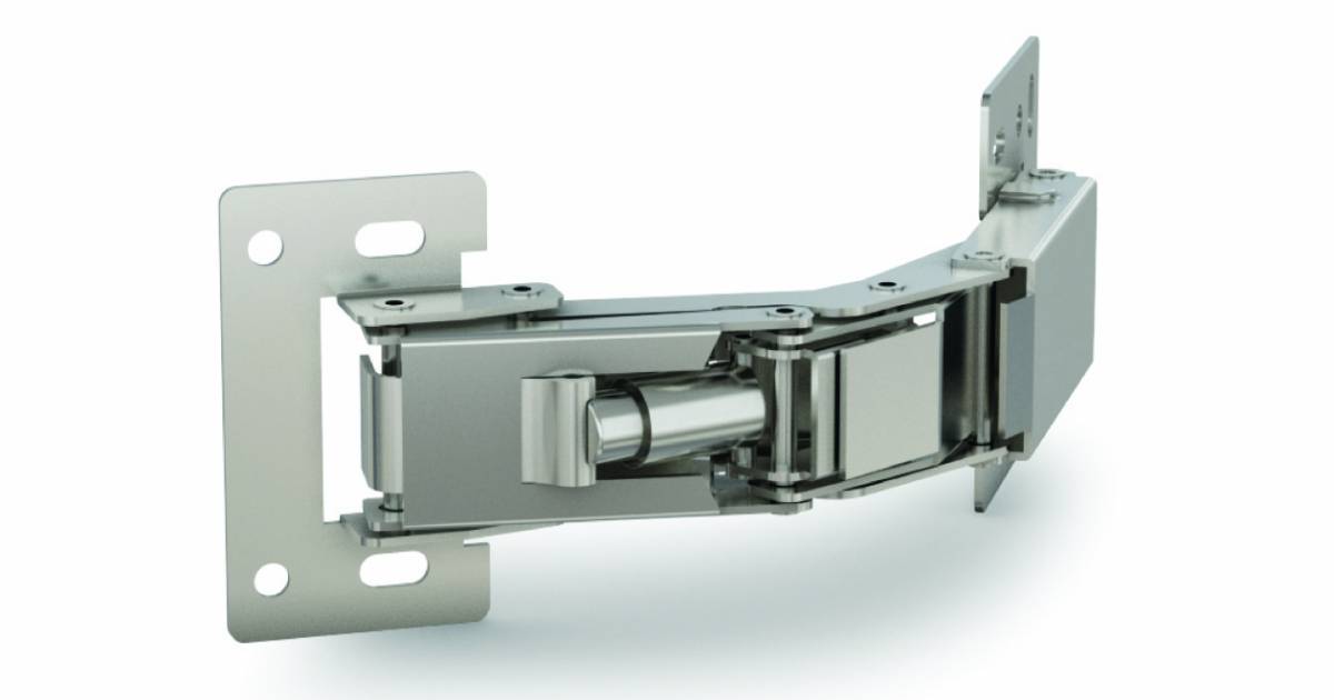 Spring loaded concealed hinges 150° opening