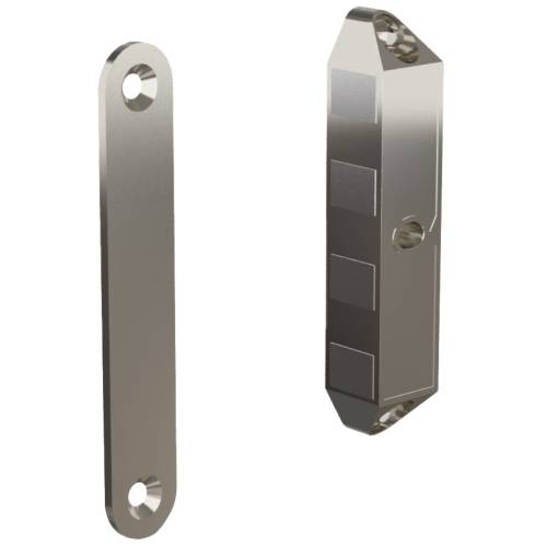 Screw-on magnetic catches with counterplate - force 8 kg - high temperature resistance