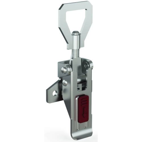 Adjustable toggle latches with secondary lock without strike