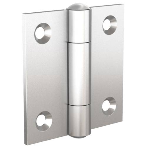 Square hinges with two offset leaves and riveted pin - with 4 holes