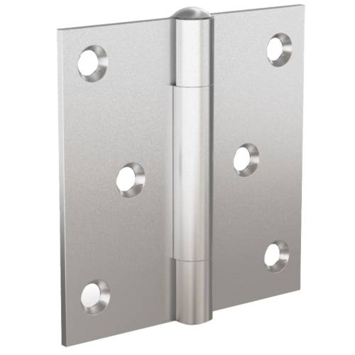 Square hinges with two offset leaves and riveted pin - with 6 holes