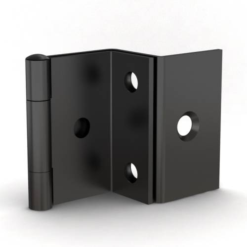Small butt hinge with two cranked leaves and removable pin 38 x 44.8 mm