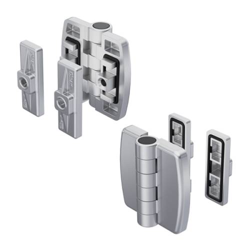 Charnière renforcée Pr01 180 ° avec platine de fixation inox