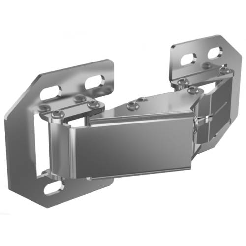 Spring loaded concealed hinge in stainless steel -  90° opening