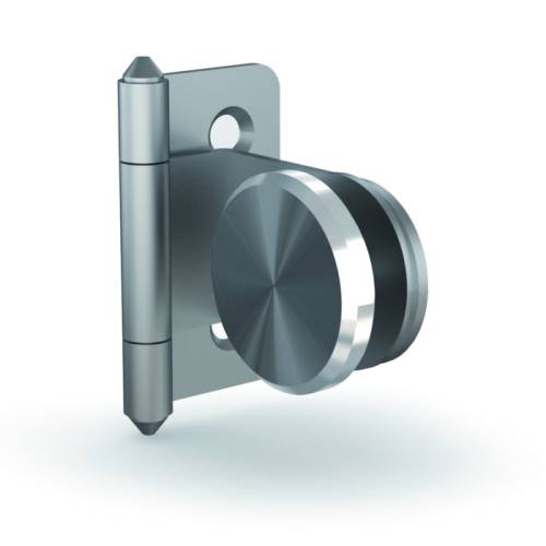 Charnière inox pour porte vitrée