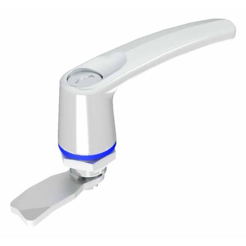 Quart de tour avec poignée en L et barillet Pr20,1 L18 inox
