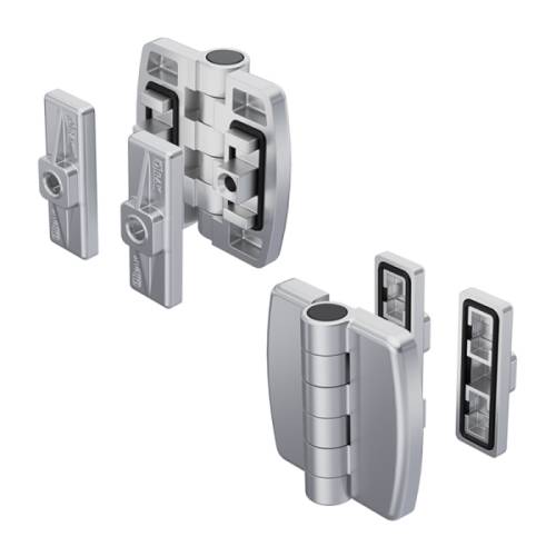 Charnière 180° Pr01 avec équerre de fixationen inox 