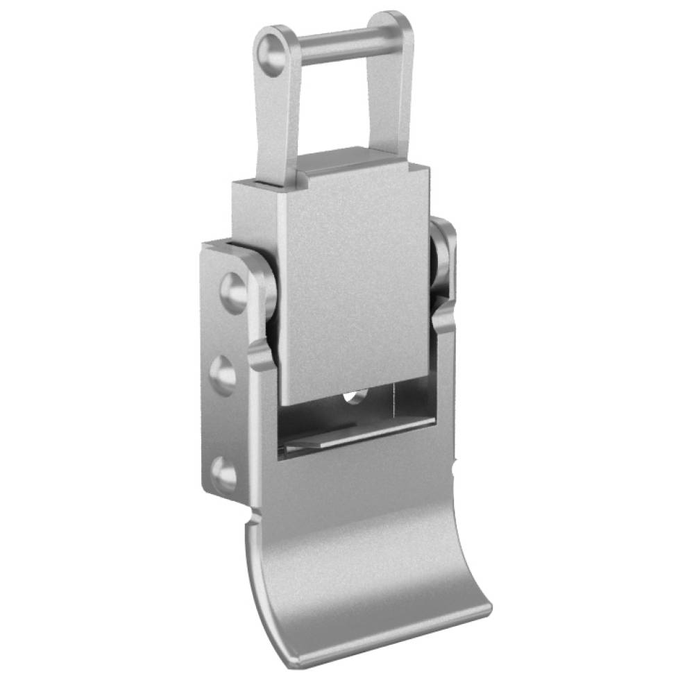 Spring loaded toggle latch without strike with push button