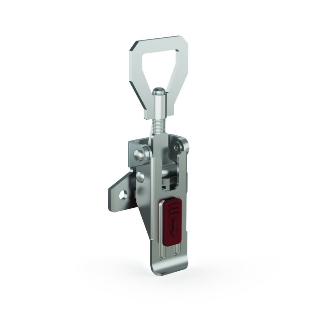 Adjustable toggle latches with secondary lock without strike