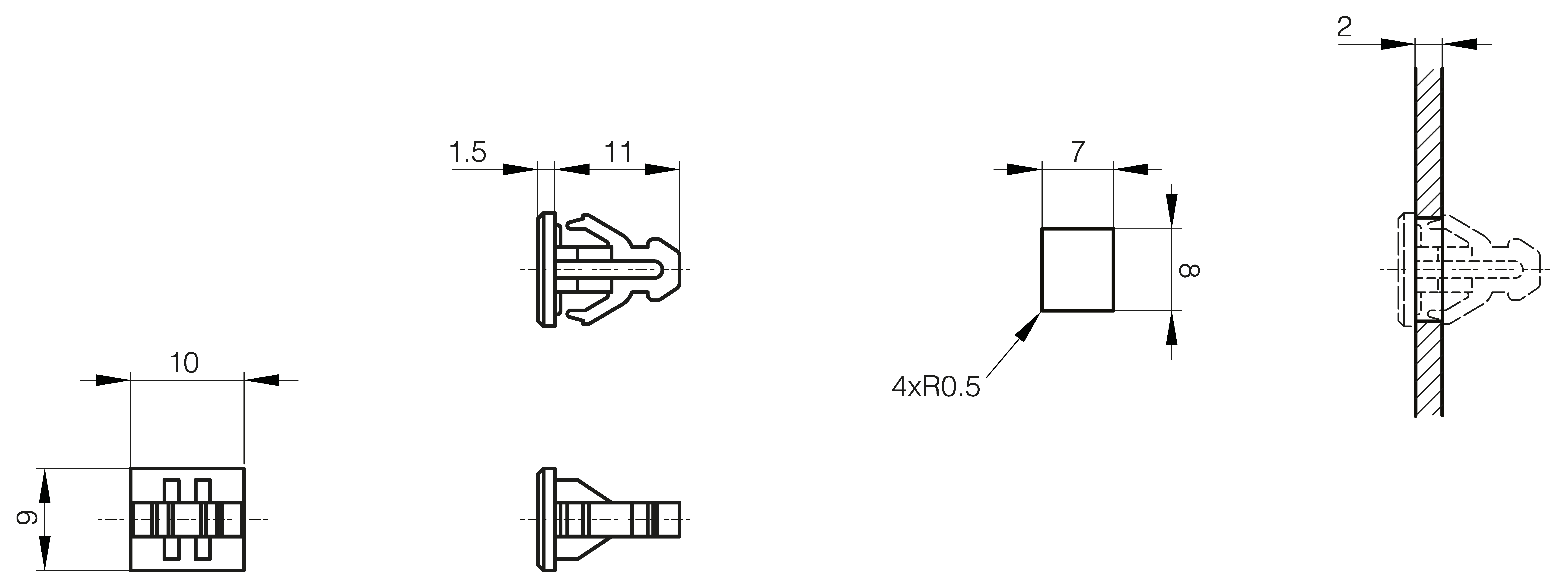 Snap-in counter plate for part number 16-7-4302