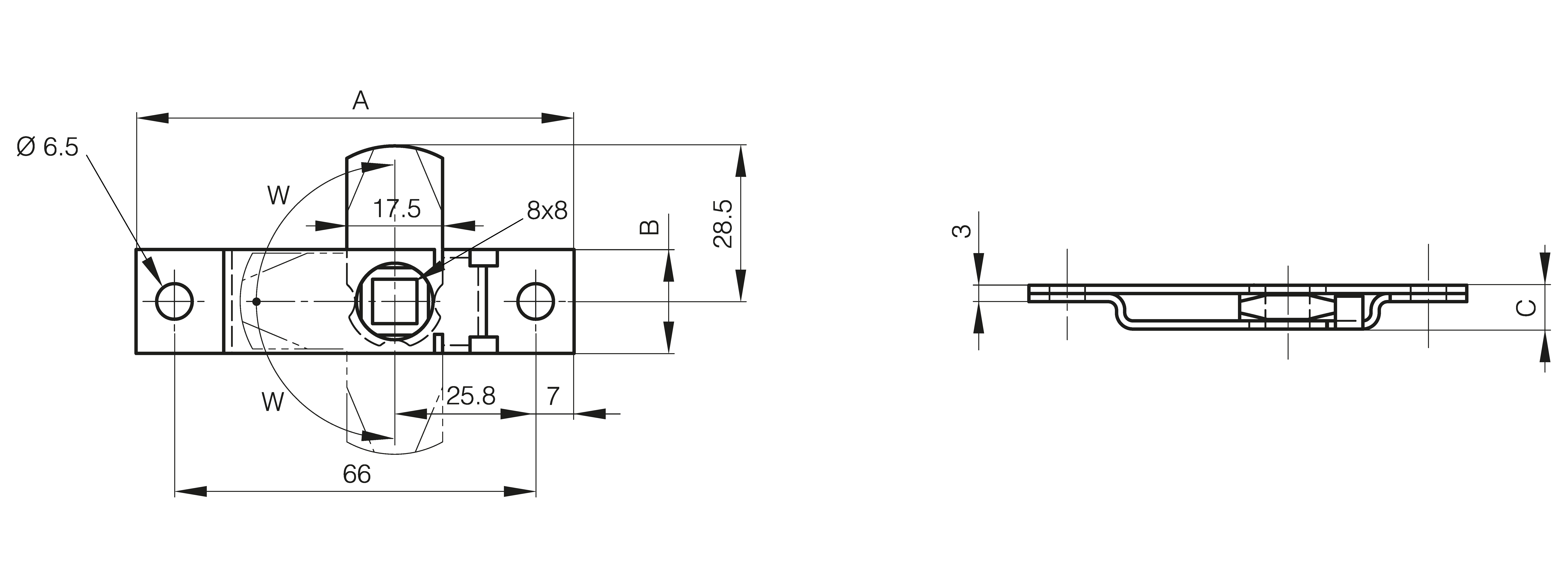 Budget latches - square 8x8