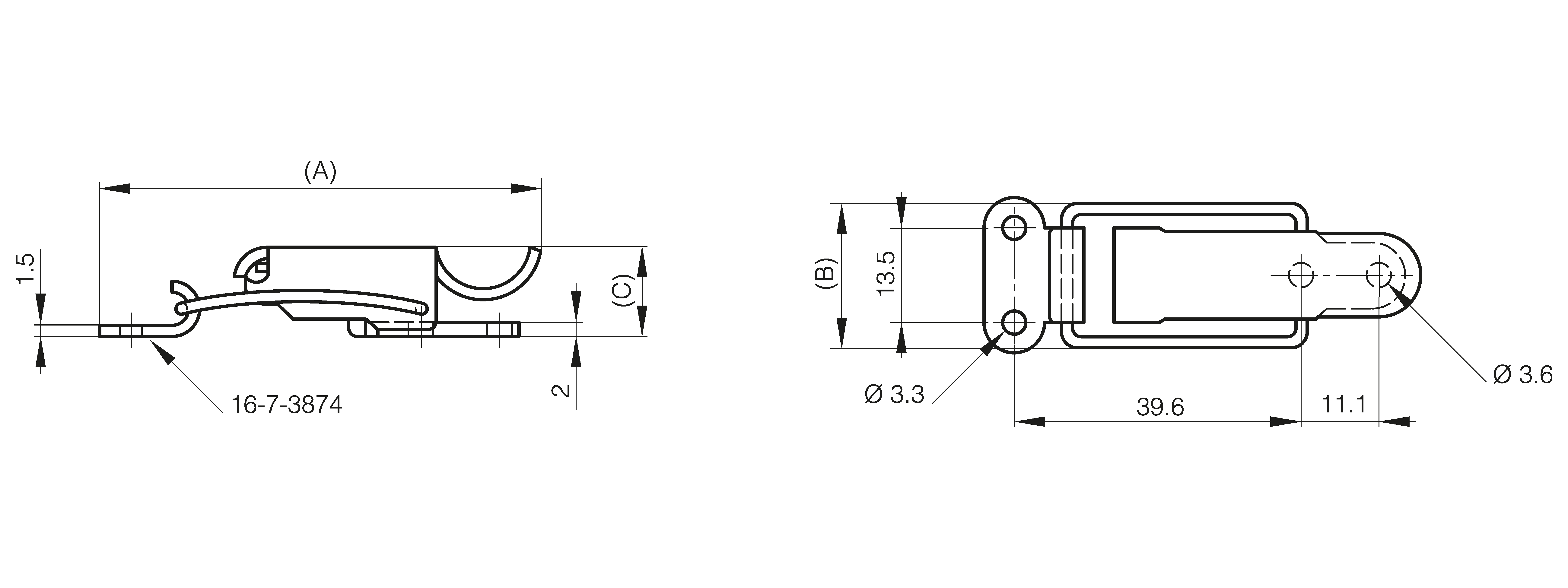 Toggle latches without strike (consistent tension)