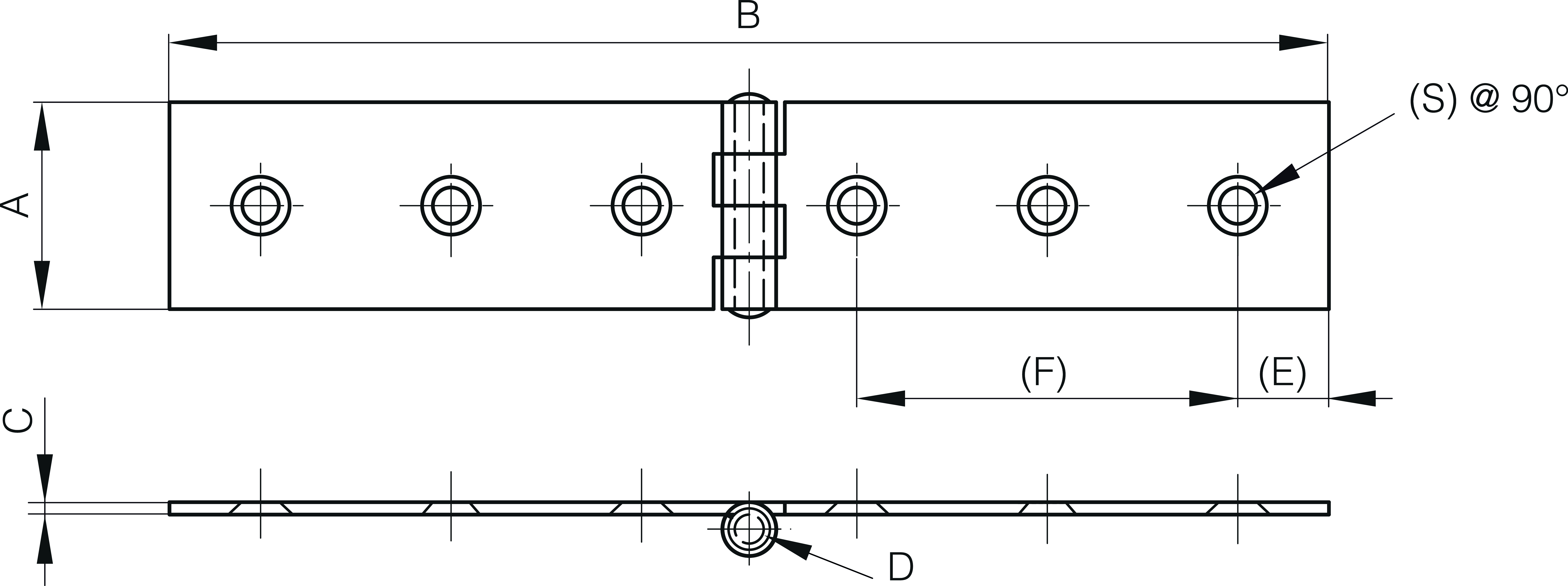 Hinge 25 x 140 mm