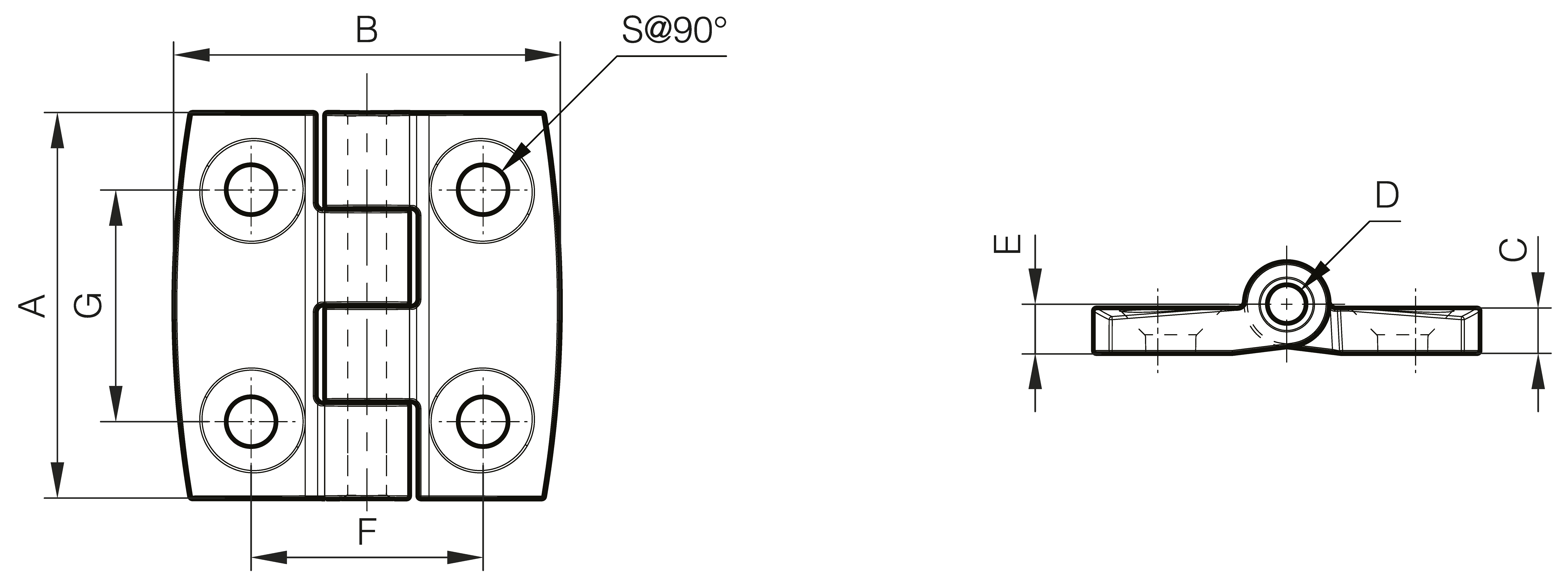 Design-Scharniere aus Edelstahl