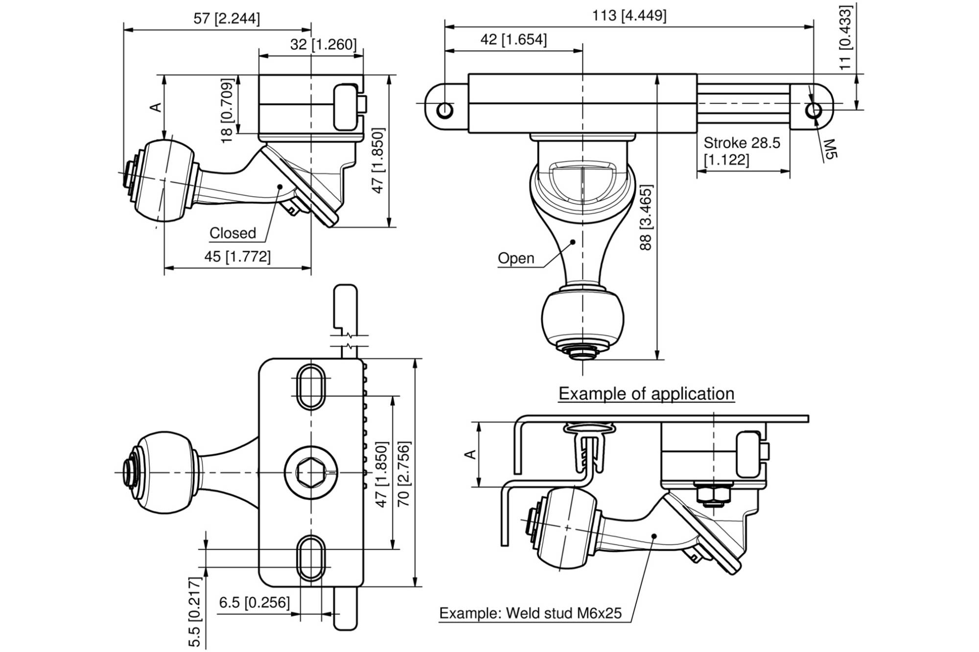 Verrouillage Jis 35-6d Recouvrir 60 mm Droite